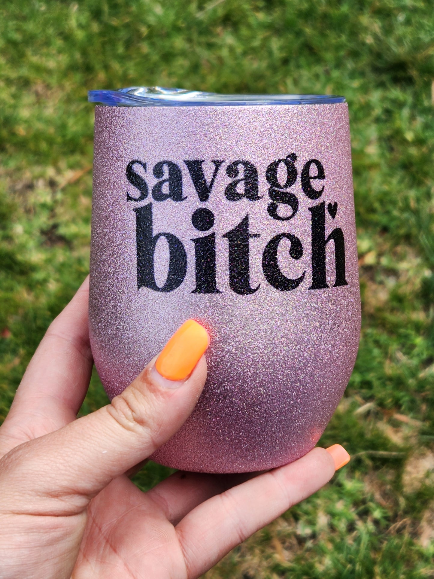 Glitter Sublimation Steamless Wine / Coffee Tumblers
