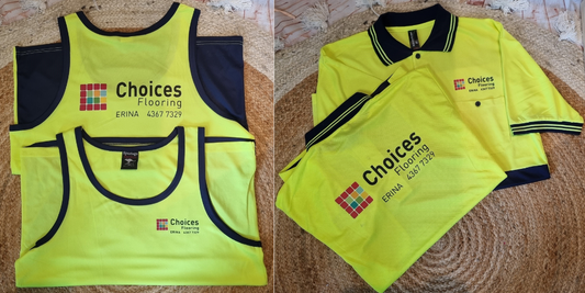 Hi Vis Custom Polo's and Singlets